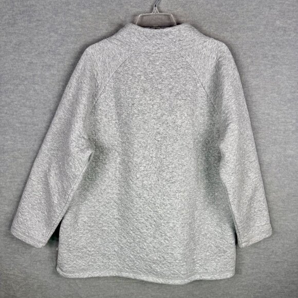 T by Talbots 2X Snowflake Quilted Wrap Neck Pullover Top Gray Silver Metallic - Picture 6 of 12
